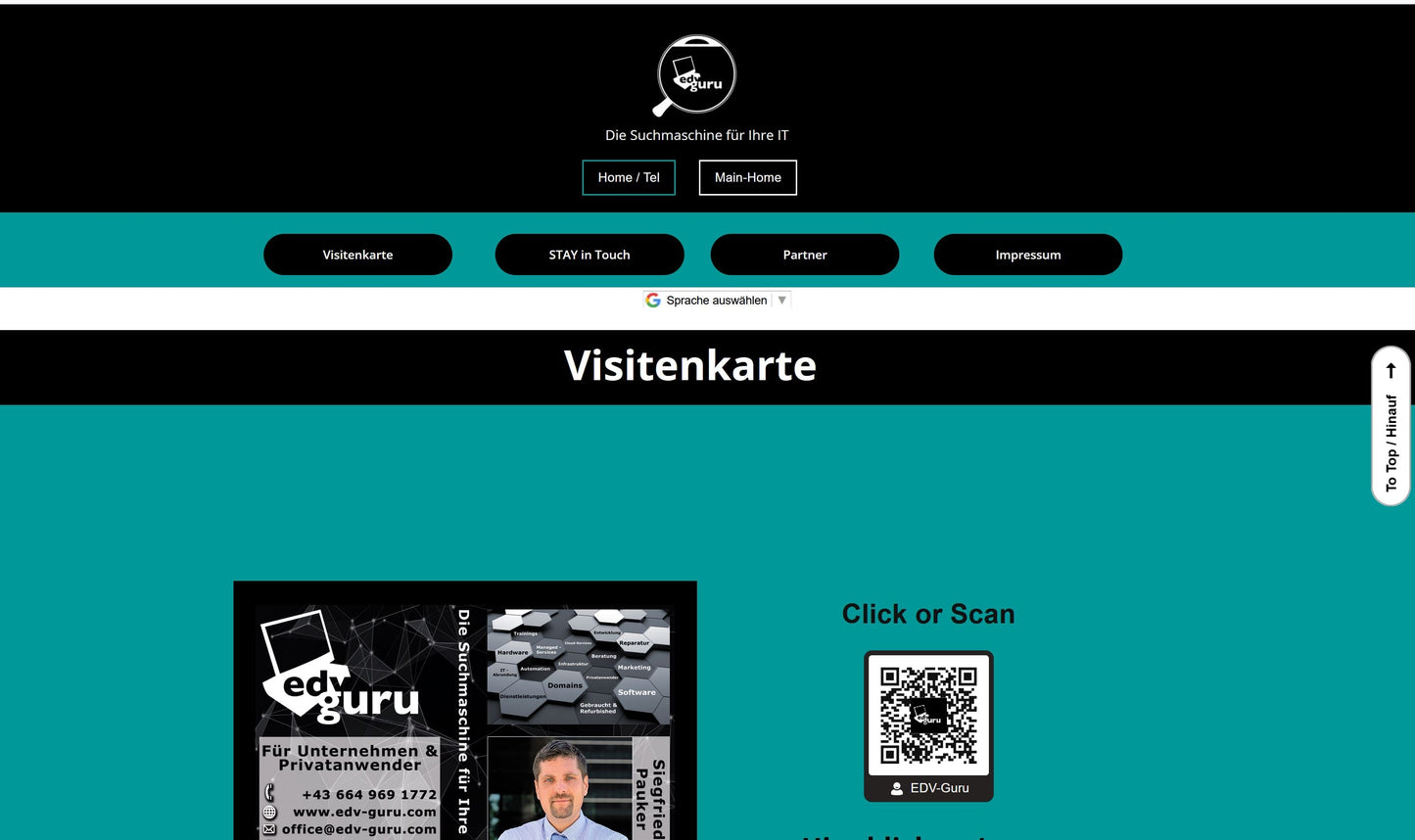 NFC Visitenkarte - Button schwarz - Digitale Visitenkarte - NFC - QR-Code - EDV-Guru (Guru e.U.)
