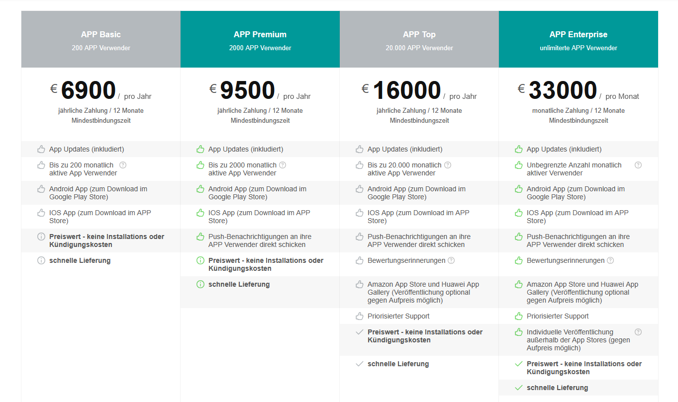 Android und iOS App Entwicklung für erfolgreiche Unternehmen - Plattformübergreifende Exzellenz - Jährliche Bindung und Zahlung