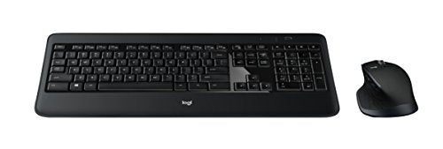 Set mouse-ul tastatură fără fir Logitech MX900 Premium, conexiune la 2,4 GHz prin receptor USB, mouse MX cu funcție de comutare ușoară, taste iluminate din spate, PC/laptop, aspect NL QWERTY - negru - EDV-Guru (Guru e.U.)