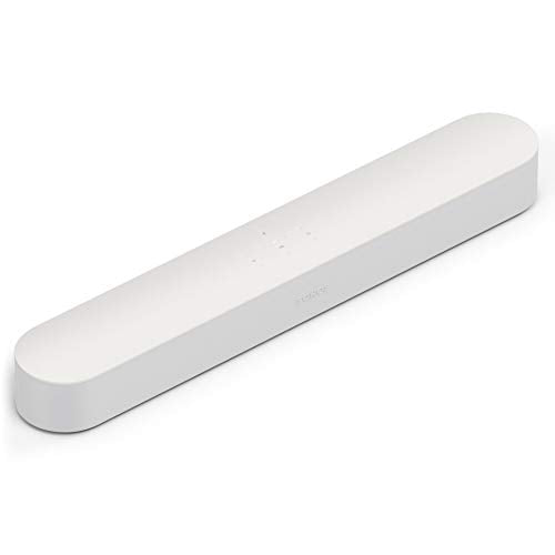 Sonos Beam Smart Soundbar, blanc - Barre de son TV compacte pour le streaming de télévision et de musique avec WiFi, commande vocale Alexa, Google Assistant et HDMI ARC - Enceinte TV et musique compatible AirPlay - EDV-Guru (Guru e.U.)