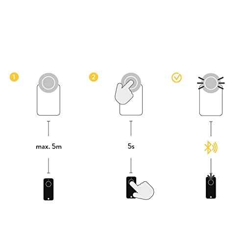 Nuki Fob, elektrikli kapı açıcı, bir düğmeye dokunarak kilitleme, Nuki Smart Lock için uzatma, elektronik kapı kilidi, otomatik kapı açıcı, Bluetooth anahtarlık, Nuki Smart Home - EDV-Guru (Guru e.U.)