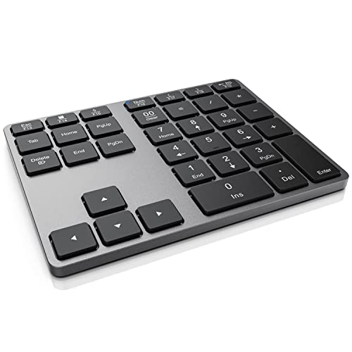 CSL - Bluetooth Numpad - Wireless number pad with multifunctional keys - Keypad aluminum - 35 keys - Bluetooth 3.0 - Wireless - compatible with Apple PC Notebook Tablet Laptop - Windows Android iOS - EDV-Guru (Guru e.U.)