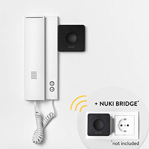 Nuki Opener, serratura elettronica per condomini, comanda l'apriporta del citofono con lo smartphone, apriporta elettrico, è necessario il Nuki Bridge WLAN, Nuki Smart Home - EDV-Guru (Guru e.U.)