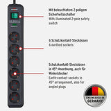Brennenstuhl Eco-Line, 6-way power strip with surge protection (power strip with switch and 5m cable) anthracite - EDV-Guru (Guru e.U.)