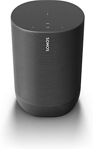 Sonos Move Smart Speaker (waterdichte WiFi- en Bluetooth-luidspreker met Alexa-spraakbediening, Google Assistant en AirPlay 2 - draadloze buitenmuziekdoos met batterij voor muziekstreaming) zwart - EDV-Guru (Guru e.U.)