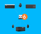 Logitech Unifying USB-Empfänger, Kabellose 2.4 GHz Verbindung, Kompatibel mit Logitech Unifying Mäusen und Tastaturen, Verbindet bis zu 6 Geräte Gleichzeitig, PC/Mac - Schwarz - EDV-Guru (Guru e.U.)