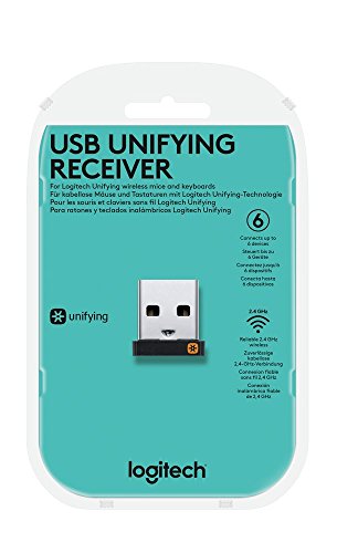 Logitech Unifying USB-Empfänger, Kabellose 2.4 GHz Verbindung, Kompatibel mit Logitech Unifying Mäusen und Tastaturen, Verbindet bis zu 6 Geräte Gleichzeitig, PC/Mac - Schwarz - EDV-Guru (Guru e.U.)