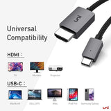 Câble uni USB C vers HDMI 4K [Tresse, alliage d'aluminium] Câble USB Type C vers HDMI (compatible Thunderbolt 3) compatible avec iPad Pro/Air, MacBook, Galaxy, Huawei P40 etc. - 1,8 m - EDV-Guru (Guru e.U.)