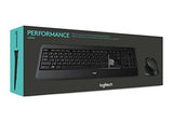 Set mouse-ul tastatură fără fir Logitech MX900 Premium, conexiune la 2,4 GHz prin receptor USB, mouse MX cu funcție de comutare ușoară, taste iluminate din spate, PC/laptop, aspect NL QWERTY - negru - EDV-Guru (Guru e.U.)