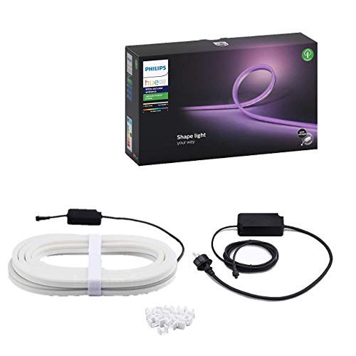 Philips Hue White & Col. Amb. Zewnętrzna listwa oświetleniowa 5m, 1650 lm, ściemnialna, 16 milionów kolorów, sterowana za pomocą aplikacji, kompatybilna z Amazon Alexa (Echo, Echo Dot) - EDV-Guru (Guru e.U.)