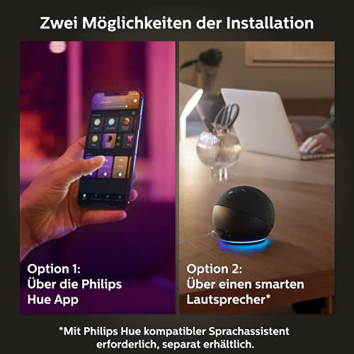 Philips Hue White & Col. Amb. E27 LED lámpa indítókészlet 2db-os intelligens gomb, 16 millió szín, szabályozható, alkalmazáson keresztül vezérelhető, kompatibilis az Amazon Alexával (Echo, Echo Dot) - EDV-Guru (Guru e.U.)