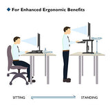 BONTEC Steh-Sitz Schreibtisch Steharbeitsplatz Stehpult Standtisch Ergonomische Höhenverstellbar für PC-Computerbildschirm, Laptop | 80x40cm Plattform mit Tastaturablage, 15 kg Kapazität - EDV-Guru (Guru e.U.)
