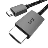 Câble uni USB C vers HDMI 4K [Tresse, alliage d'aluminium] Câble USB Type C vers HDMI (compatible Thunderbolt 3) compatible avec iPad Pro/Air, MacBook, Galaxy, Huawei P40 etc. - 1,8 m - EDV-Guru (Guru e.U.)
