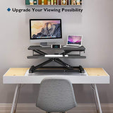 BONTEC Steh-Sitz Schreibtisch Steharbeitsplatz Stehpult Standtisch Ergonomische Höhenverstellbar für PC-Computerbildschirm, Laptop | 80x40cm Plattform mit Tastaturablage, 15 kg Kapazität - EDV-Guru (Guru e.U.)