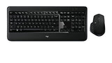 Set mouse-ul tastatură fără fir Logitech MX900 Premium, conexiune la 2,4 GHz prin receptor USB, mouse MX cu funcție de comutare ușoară, taste iluminate din spate, PC/laptop, aspect NL QWERTY - negru - EDV-Guru (Guru e.U.)