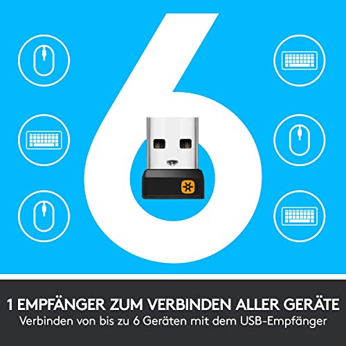 Logitech MK850 Performance Kabelloses Tastatur-Maus-Set, Bluetooth & 2.4 GHz Verbindung via USB-Empfänger, Multi-Device, 24 bis 36-Monate Akkuleistung, Handballenauflage, Deutsches QWERTZ-Layout - EDV-Guru (Guru e.U.)