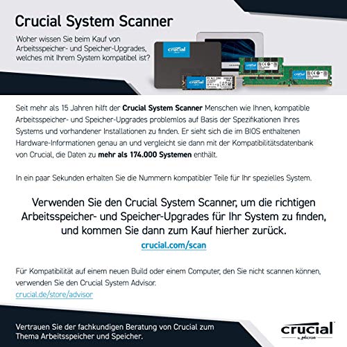 Crucial BX500 CT2000BX500SSD1 SSD interno de 2 TB (3D NAND, SATA, 2,5 polegadas) - EDV-Guru (Guru e.U.)