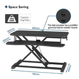 BONTEC Steh-Sitz Schreibtisch Steharbeitsplatz Stehpult Standtisch Ergonomische Höhenverstellbar für PC-Computerbildschirm, Laptop | 80x40cm Plattform mit Tastaturablage, 15 kg Kapazität - EDV-Guru (Guru e.U.)