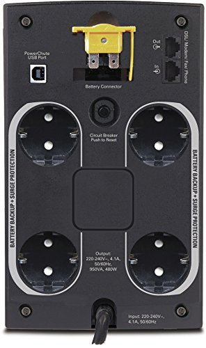 APC Back-UPS BX - BX950U-GR - Alimentation sans interruption 950VA (AVR, 4 sorties Schuko, USB, logiciel d'arrêt) - EDV-Guru (Guru e.U.)
