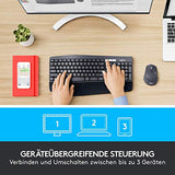 Logitech MK850 Performance Kabelloses Tastatur-Maus-Set, Bluetooth & 2.4 GHz Verbindung via USB-Empfänger, Multi-Device, 24 bis 36-Monate Akkuleistung, Handballenauflage, Deutsches QWERTZ-Layout - EDV-Guru (Guru e.U.)