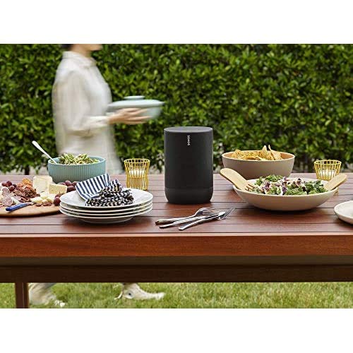 Sonos Move Smart Speaker (waterdichte WiFi- en Bluetooth-luidspreker met Alexa-spraakbediening, Google Assistant en AirPlay 2 - draadloze buitenmuziekdoos met batterij voor muziekstreaming) zwart - EDV-Guru (Guru e.U.)