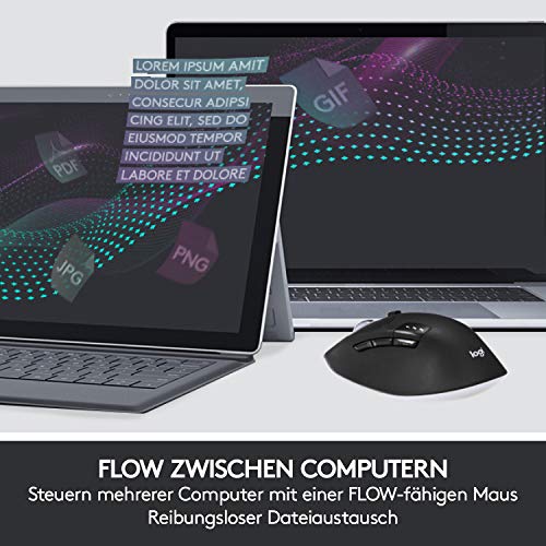 Logitech MK850 Performance Kabelloses Tastatur-Maus-Set, Bluetooth & 2.4 GHz Verbindung via USB-Empfänger, Multi-Device, 24 bis 36-Monate Akkuleistung, Handballenauflage, Deutsches QWERTZ-Layout - EDV-Guru (Guru e.U.)
