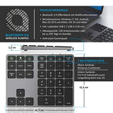CSL - Bluetooth Numpad - Wireless number pad with multifunctional keys - Keypad aluminum - 35 keys - Bluetooth 3.0 - Wireless - compatible with Apple PC Notebook Tablet Laptop - Windows Android iOS - EDV-Guru (Guru e.U.)