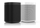Set Sonos One Smart Speaker da 2 stanze, bianco / nero - Altoparlanti WiFi intelligenti con controllo vocale Alexa e AirPlay - Due altoparlanti multiroom per streaming musicale illimitato - EDV-Guru (Guru e.U.)