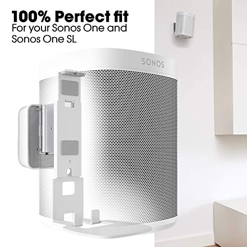 Vogels SOUND 4201 luidspreker muurbeugel voor Sonos One (SL) en Play:1, max. 5 kg, kantelbaar -30°/+30°, zwenkbaar tot 70° (links/rechts), wit, 1 beugel - EDV-Guru (Guru e.U.)