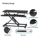 BONTEC Steh-Sitz Schreibtisch Steharbeitsplatz Stehpult Standtisch Ergonomische Höhenverstellbar für PC-Computerbildschirm, Laptop | 80x40cm Plattform mit Tastaturablage, 15 kg Kapazität - EDV-Guru (Guru e.U.)