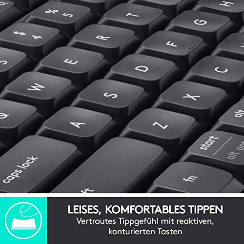 Logitech MK850 Performance Kabelloses Tastatur-Maus-Set, Bluetooth & 2.4 GHz Verbindung via USB-Empfänger, Multi-Device, 24 bis 36-Monate Akkuleistung, Handballenauflage, Deutsches QWERTZ-Layout - EDV-Guru (Guru e.U.)