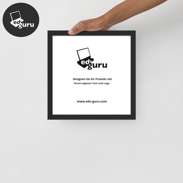 Gerahmtes Poster Auf Fotopapier Schwarz / 12×12