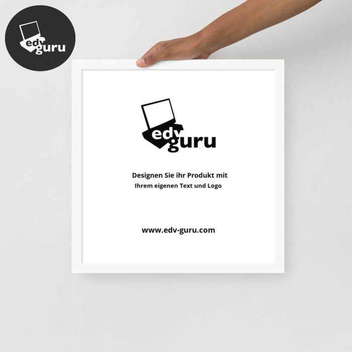 Gerahmtes Poster Auf Fotopapier Weiß / 16×16
