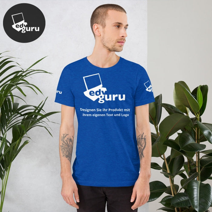 Kısa kollu unisex tişört Heather True Royal / S