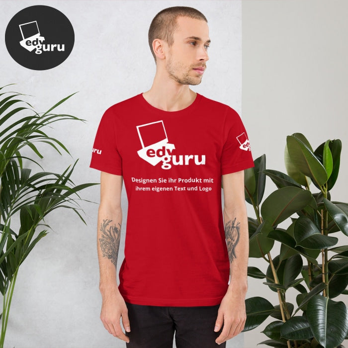 Kısa kollu unisex tişört kırmızı / Xs