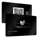 personalisierbare Metallvisitenkarte anthrazit-schwarz (mit Laser) - Digitale Visitenkarte - NFC - QR Code - EDV-Guru (Guru e.U.)