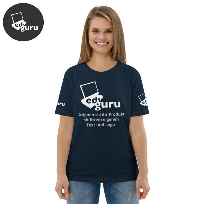 Camiseta unisex de algodón orgánico azul marino francés / S