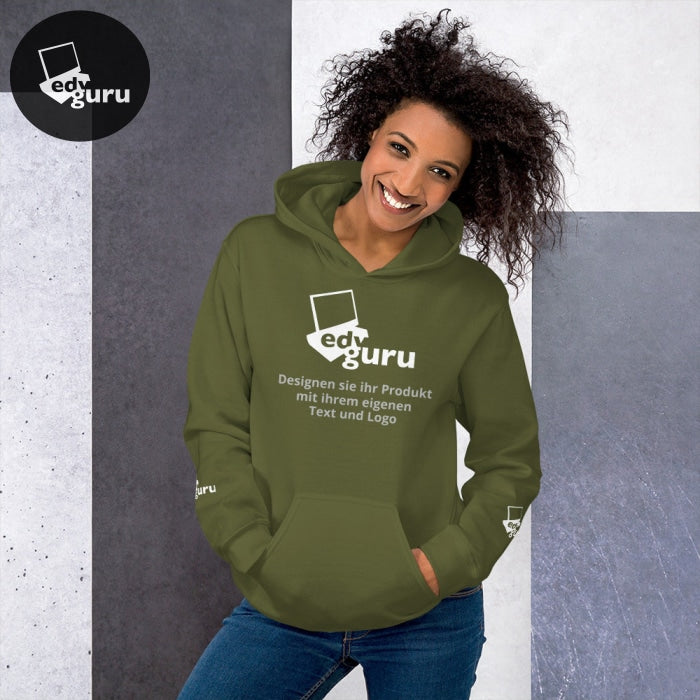 Sudadera con capucha unisex verde militar / S