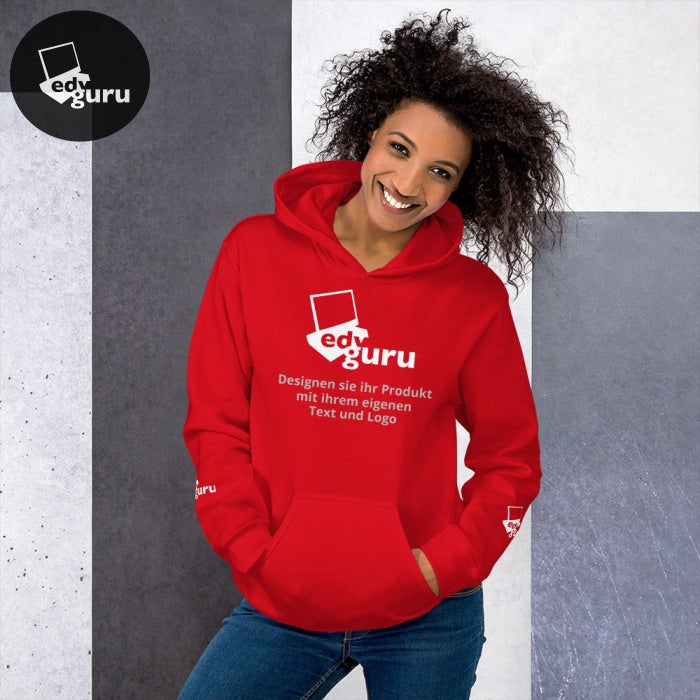 Sudadera con capucha unisex rojo / S